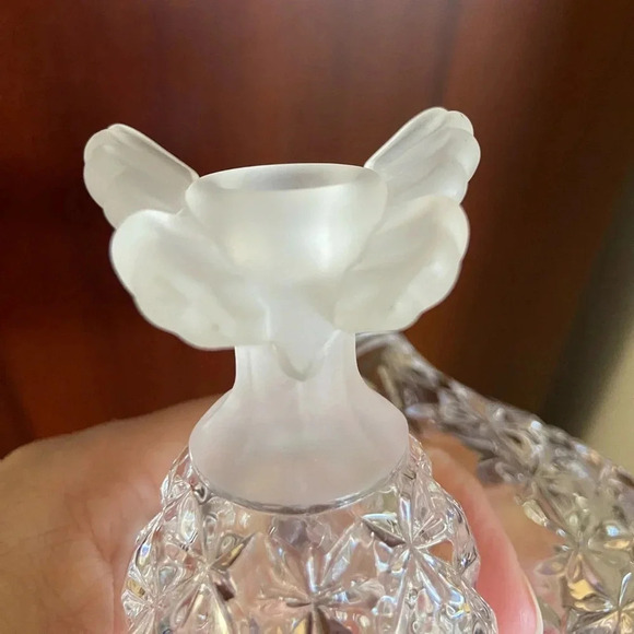 Pair of Crystal Butterfly Hofbauer Germany Frosted 5” Mini Candle Holders - Picture 5 of 9